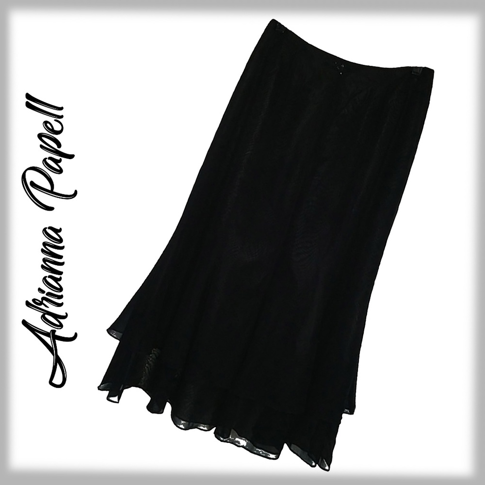 ADRIANNA PAPELL Black Maxi Skirt - 10P